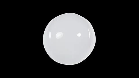 White Bubble Breathing Seamless Loop - Matte Sphere on Black Background Stock Footage 340406445