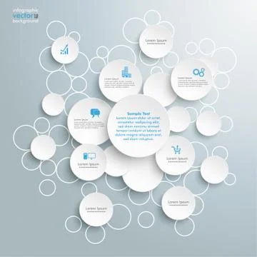 White bubble circles infographic Stock Illustration