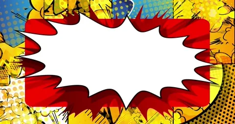 White bubble on colorful comic book page Stock Footage 172387904