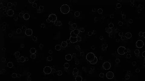 White bubbles looping black screen 4k motion background. Video stock 301856303