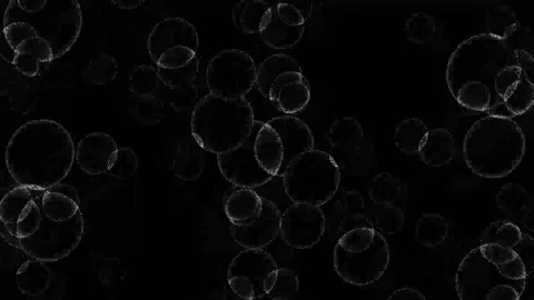 White bubbles looping black screen 4k motion background. Stock Footage 301856326