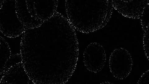 White bubbles looping black screen 4k motion background. Stock Footage 301856361
