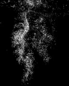White bubbles under the water background Stock Photos