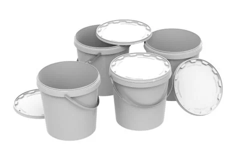The white buckets Stock Illustration