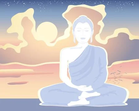 White buddha Stock Illustration