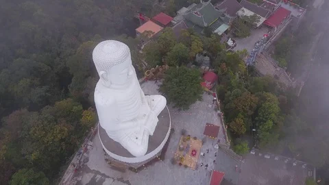 White Buddha on the mountain Stock Footage 128283109
