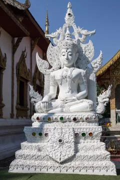 White Buddha Stock Photos