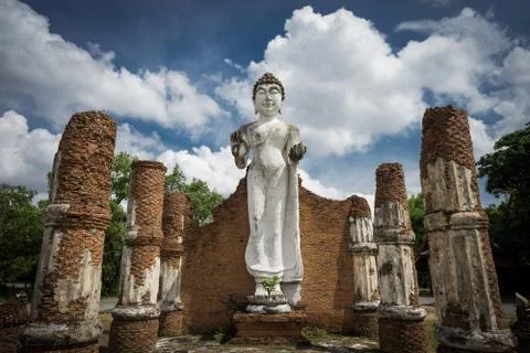 White Buddha 스톡 사진