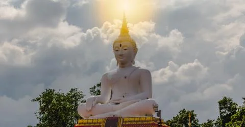 White Buddha With solar Stock Photos