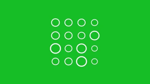 White buffering circles symbol green screen motion graphics Stock Footage 294465426