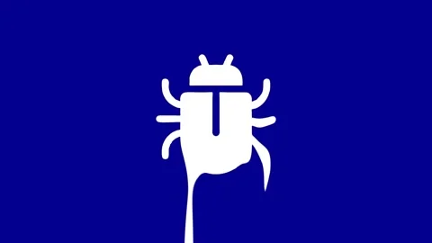 White bug on blue background animation loop Stock Footage 327761745