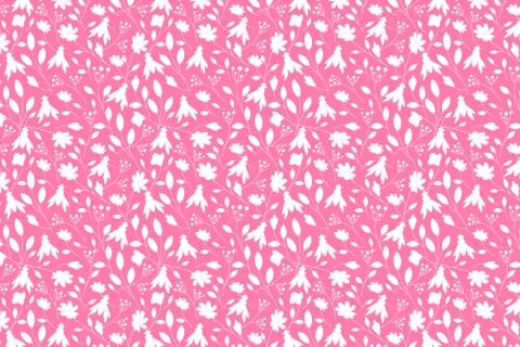 White bug shape. White insects shapes pattern on a pink background. Stock Illustration