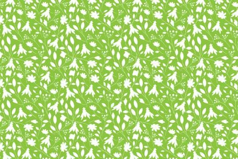 White bug shape. White insects shapes pattern on a green background. Stock Illustration