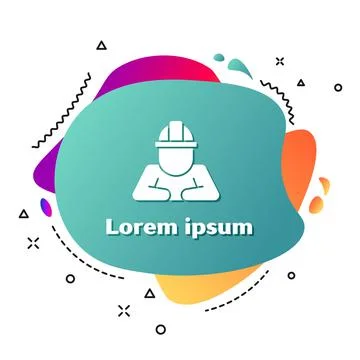 White Builder icon isolated on white background. Construction worker. Abstract Stock Illustration