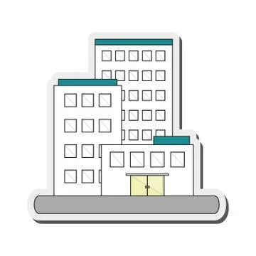White building icon Ilustración de archivo