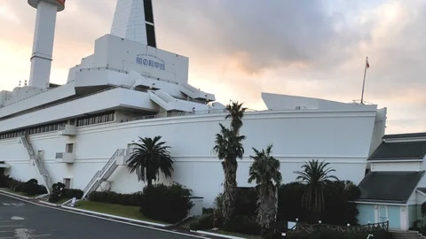 The white building of the Museum of Maritime Science in Tokyo Stock Footage 120906552