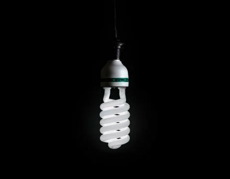 The white bulb on black background. Foto stock