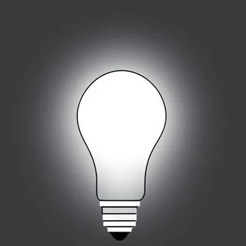 A white bulb on a gray background 3d-rendering 스톡 일러스트