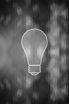 White bulb on triangle geometric background, creative concept Stock Illustration