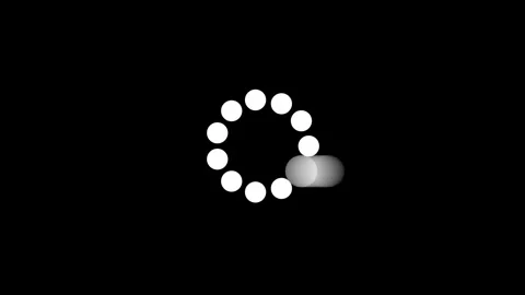 White bullet dots fly in and start revolving on black animated screen Stock Footage 313266779