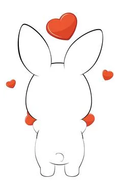 White bunny with heart Stockillustratie