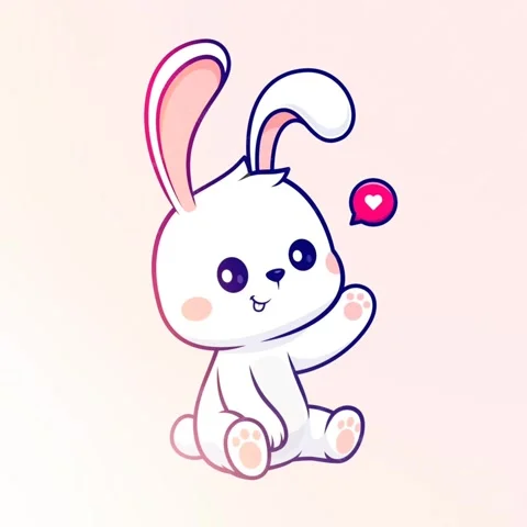 White Bunny Vector Animation Stock Footage 259673117