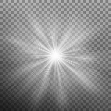 White burst glowing light explosion effect. EPS 10 vector Illustrazione stock