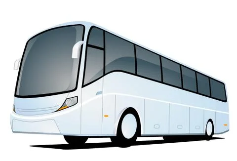 White bus Stock Illustration