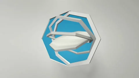 White business animation. Rotation of the octagon frames. 3d rendering, window,  Stock Footage 152222053