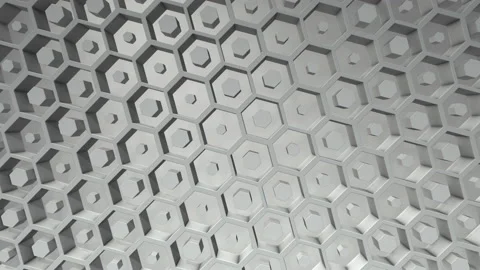 White business background. Boxes Abstract hexagon Background Random Motion, 3d L Stock Footage 154498237