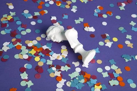 A white bust of a goddess set Stock Photos
