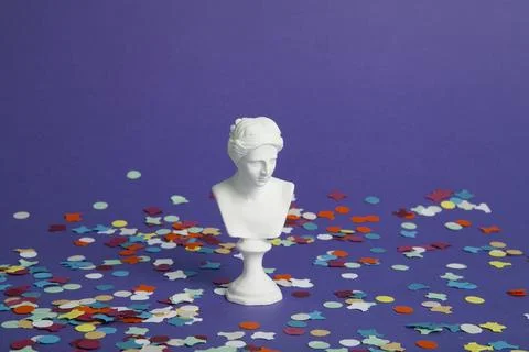A white bust of a goddess set Stock Photos