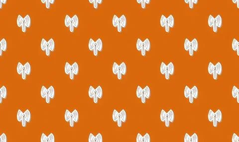 White butterfly pattern on orange background Stock Illustration