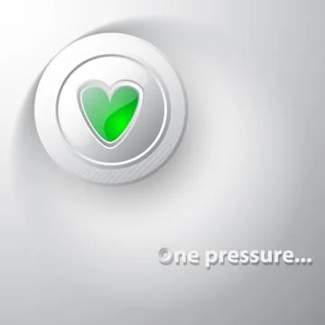 White button green heart Stock-Illustration