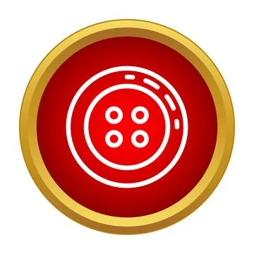 White button icon on red circle background 스톡 일러스트