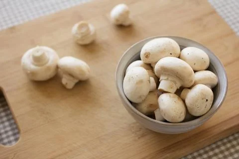 White button mushrooms Stock Photos