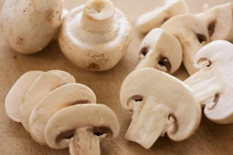 White button mushrooms Stock Photos