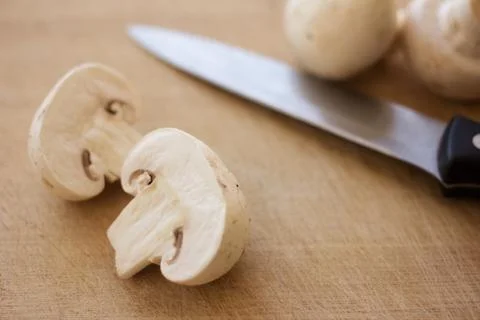 White button mushrooms Stock Photos