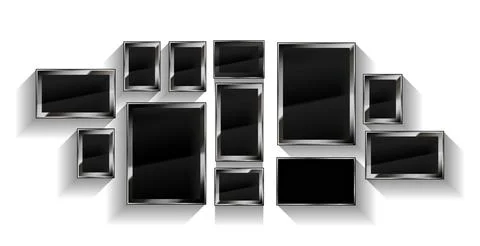 White buttons in different shapes. Stock Illustration
