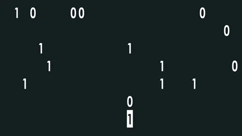 White bynary code fast random typing on display flat animation background loop - Stock Footage 83160748