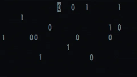 White bynary code fast random typing on old led lcd display animation background Stock Footage 83161178