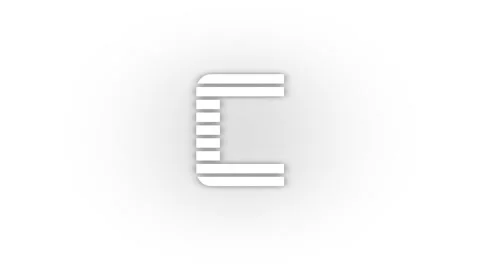 White c icon with shadow isolated on white background. 動画素材 205587136