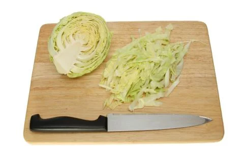 White cabbage on board Stock Photos