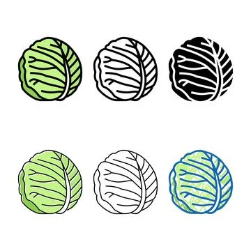White cabbage color icon vector designs Stock Illustration