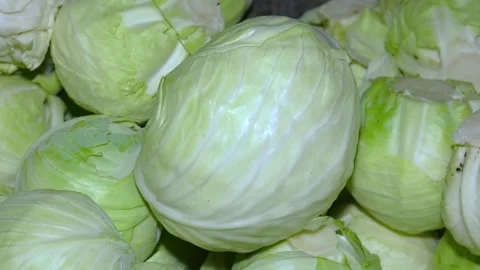 White cabbage on the counter in the store. Stock Footage 223817482