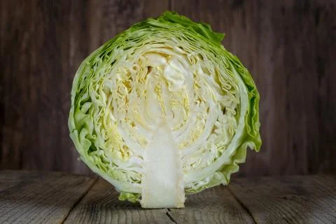 White cabbage in cross section Stock Photos