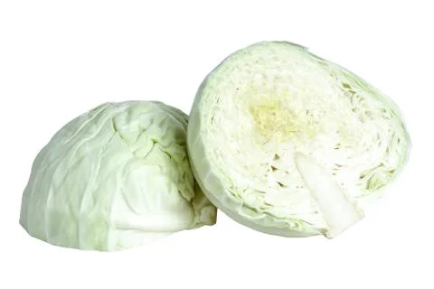 White cabbage isolated on white background. Vegetables for salad. Stock Photos