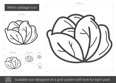 White cabbage line icon Ilustración de archivo