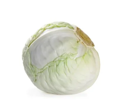 White cabbage on white background Stock Photos