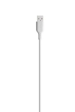 White cable for charging and synchronization with Type - C, USB, Micro USB,.. Stock Photos